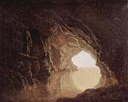 Joseph wright of derby Cave at evening, by Joseph Wright, Sweden oil painting artist